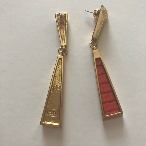 Kara Ross genuine  lizard skin earrings - Picture 3 of 3